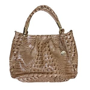 Authentic Brahmin Nude Snake Handbag